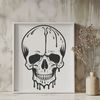 Creative Clip Art SVG A vector design featuring a skull with flowing liquid, ideal for creative projects and commercial use.