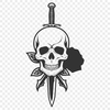 Intricate Vector Skull Design A stylized illustration of a skull with intricate details, suitable for vector art designs.