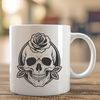 Gothic Skull Design Vector Graphics A stylized Gothic-style skull design with intricate details, suitable for vector graphics.