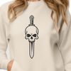 Intricate Gothic Style Skull Design A detailed illustration of a skull in a Gothic style, featuring intricate designs.