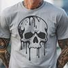 SVG Skull Design in a Dark Art Style A detailed SVG illustration of a dripping skull in a gothic style.