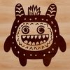 A cute monster design created as a vector art file for digital cutting machines.
