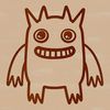 A simple, illustrated monster character with a cute design.