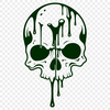 Gothic Drip Skull Graphic An SVG graphic of a skull design featuring drips and drops, suitable for use in digital designs.