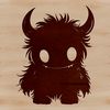 A cute monster character designed as vector art for Halloween decorations or crafts.