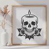 Gothic Icon Design A stylized SVG graphic representation of a classic Gothic skull icon.