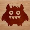 A hand-drawn vector illustration of a cute monster character suitable for Halloween decorations or party invitations.
