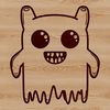 A vector graphic design featuring a cute monster character suitable for various uses including crafts and digital projects.