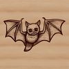Eerie Bat Silhouette Halloween Design A dark silhouette of a bat takes center stage in this eerie Halloween-themed vector art design.