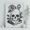 Beautiful Stylized Skull Vector A stylized illustration of a skull with intricate details, suitable for use in various digital design projects.