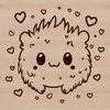 A cute monster illustration with love hearts, suitable for various design applications.