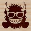 Adorable Monster in Cool Shades A smiling monster character wearing trendy sunglasses with bright colors.