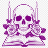 Gothic Skull Design Clip Art A stylized Gothic-inspired skull design with intricate details, suitable for various creative projects.