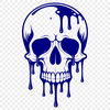 Spooky Skull Graphics A graphic illustration of a dripping skull, suitable for Halloween decorations or gothic-inspired designs.