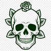 Beautiful Victorian-Style Skull SVG A detailed illustration of a Gothic-inspired skull adorned with floral motifs.