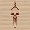 Ornate Skeleton Design A gothic-themed illustration of a skull decorated with intricate details and ornaments, suitable for various design purposes.