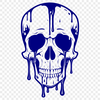 Free SVG Clip Art: Beautiful Skull Design A stylized illustration of a skull with dripping, Gothic-inspired details suitable for vector art designs.