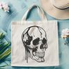 Beautiful Gothic Inspired Skull SVG Image A gothic-inspired vector design featuring a skull with drips and drops.