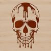 Spooky Skull Vector Art A vector art design featuring a detailed depiction of a skull with liquid dripping from its surface in a spooky theme.