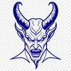 Devilish Delight A stylized depiction of Lucifer as a horned figure with wings.