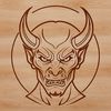 Halloween Decoration Vector Graphic A stylized illustration of the devil with horns and flames, suitable for Halloween decorations or vector design projects.
