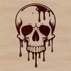 Gothic Horror Drips An editable vector design featuring a stylized skull with drips or drops, suitable for various applications.