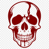 Spooky Water Droplet Skull Illustration A stylized illustration of a skull with water droplets or blood dripping from its surface.