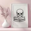 Gothic Ornament Skull Illustration A dark, ornate Gothic-style skull illustration suitable for Halloween decorations or designs.