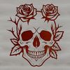 Halloween Decorations Vector Art A stylized Gothic skull design featuring a floral rose motif, suitable for Halloween decorations or vector art projects.