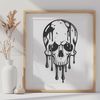Gothic Halloween Decorations SVG A gothic-inspired illustration of a dripping skull, suitable for Halloween decorations or vector art designs.