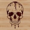 Gothic Dripping Skull Icon SVG A detailed SVG design of a dripping skull icon, ideal for gothic-themed Halloween decorations.