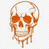 Free Dripping Skull Clip Art A detailed, gothic-inspired illustration of a dripping skull, suitable for various design applications.