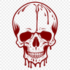 Detailed Skull Artwork with Gothic Style Accents A detailed, gothic-inspired skull design with dripping effects.