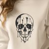 Gothic Halloween Decorations A stylized illustration of a skull with dripping blood, suitable for Halloween decorations or designs.