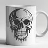 Beautiful Dripping Skull Illustration A gothic-style dripping skull design suitable for Halloween decorations or crafts.