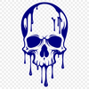Dripping Liquid Skull Design A stylized illustration of a skull with dripping liquid details, suitable for various design and crafting applications.