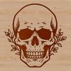 Gothic Witch Skull Design A witch's skull amidst a Gothic-inspired design, featuring intricate details for cutting machine projects.