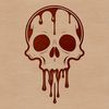 Free Downloadable Skull Clip Art SVG A detailed illustration of a skull with dripping details in a gothic style.