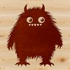 A cartoon-style monster character with friendly facial expression, suitable for Halloween-themed crafts and designs.