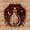 Witchcraft Symbolism SVG Image A detailed illustration of a witch's potion bottle on a dark, mystical background, evoking themes of magic and mysticism.