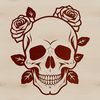 Intricate Halloween Decoration A stylized gothic-style skull with intricate details, perfect for Halloween decorations or vector art designs.