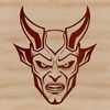 Stylized Devil Illustration A stylized illustration of the devil with horns and a pitchfork.