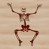 Detailed Human Anatomy Clip Art A detailed illustration of a human skeleton in various poses, ideal for use in graphic design and crafting projects.