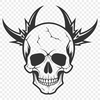 Dark Art Illustration Vector A detailed illustration of a Gothic-inspired skull for various design projects.