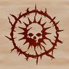 Spooky Halloween Decor Vector Illustration A skull with thorns and intricate details, ideal as a Halloween-themed vector design.