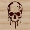 Gothic Skull Graphic Dripping skull graphic designed as a clip art template suitable for various uses.