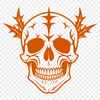 Ethereal Skull Icon A stylized gothic skull design with intricate details, suitable for various uses including print and digital applications.