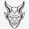 Stylish Devil Icon A stylized illustration of the devil in a dark and ominous setting.