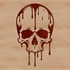 Drippy Skull SVG Design A stylized illustration of a skull with dripping liquid effect.