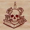 Gothic Skull Illustration in Stylized Detail A stylized illustration of a skull with intricate details, set against a subtle background.